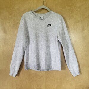 Nike Pullover Fleece Sweatshirt Light Gray Size Small